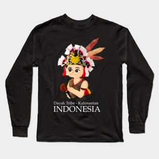 dayak tribe kalimantan, Indonesia by Xoalsohanifa Long Sleeve T-Shirt